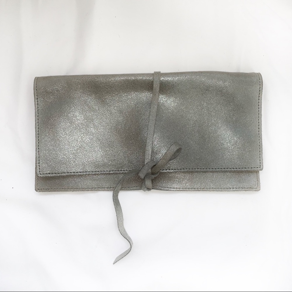 Pinetti Silver Leather Clutch